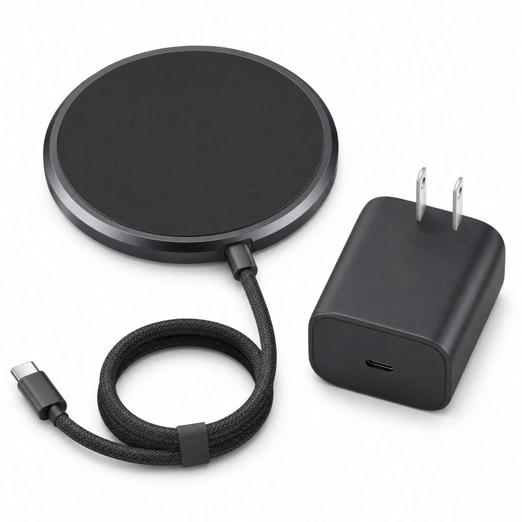 Qi2 Magnetic Wireless Charger with 45W USB C Power Adapter Dark Gray