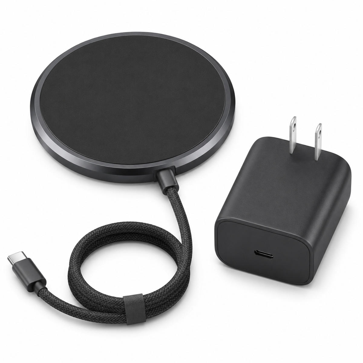 Qi2 Magnetic Wireless Charger with 45W USB C Power Adapter Dark Gray
