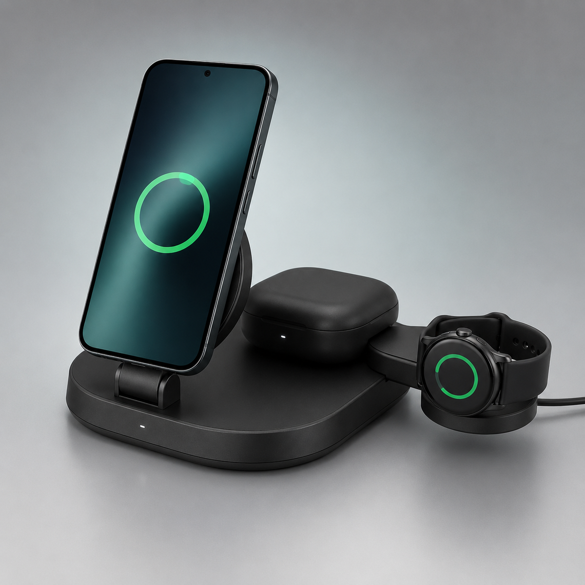 25W 3-in-1 Qi2 Magnetic Charger with 45W Adapter for Samsung, Pixel, iPhone and Smartwatches