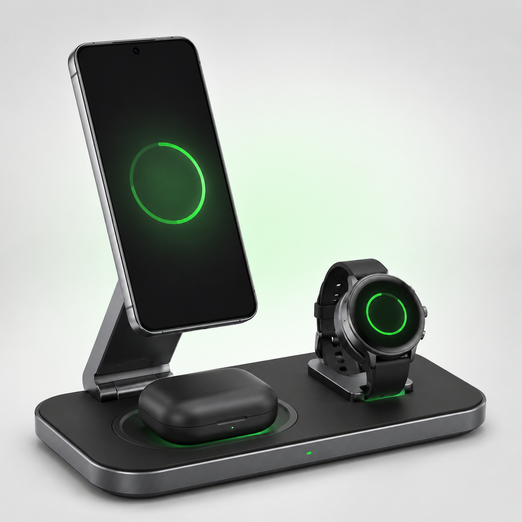 Qi2 25W 3 in 1 Magnetic Charging Station for Samsung Galaxy Watch and Buds with 35W Adapter