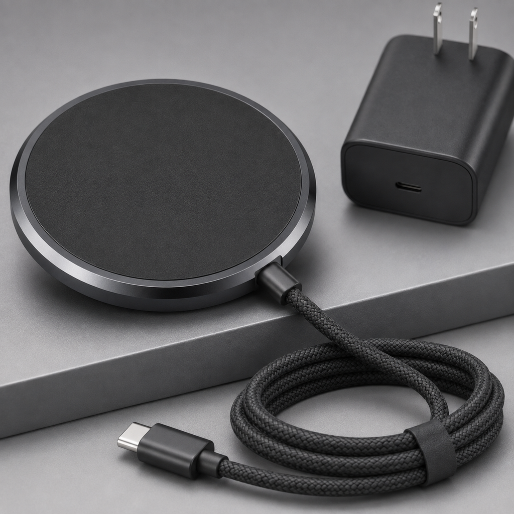 Qi2 Magnetic Wireless Charger with 45W USB C Power Adapter Dark Gray