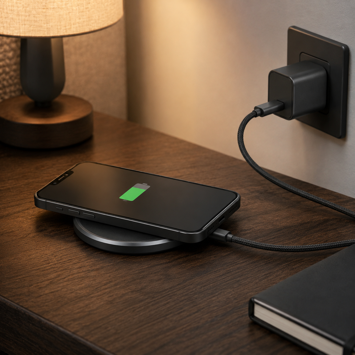 Qi2 Magnetic Wireless Charger with 45W USB C Power Adapter Dark Gray