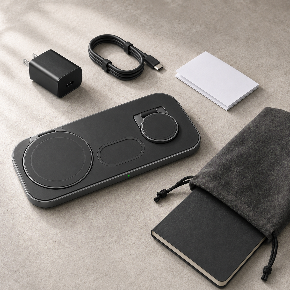 Qi2 25W 3 in 1 Magnetic Charging Station for Samsung Galaxy Watch and Buds with 35W Adapter